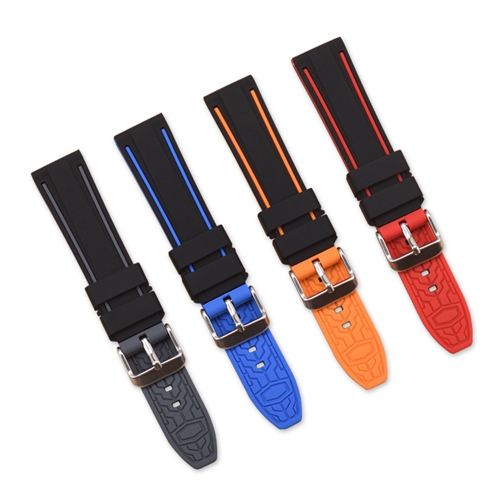Custom Double Color Silicone Watches Strap For Man