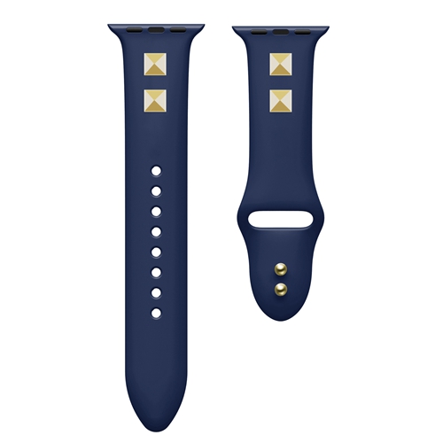 Pure Color Silicone Rivet Double Buckle Strap Fit For Apple Watch