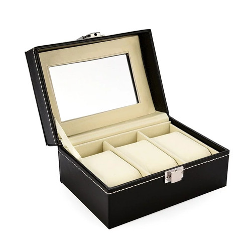 Leather Watch Box Case for Quartz Watches Jewelry Boxes Display Gift