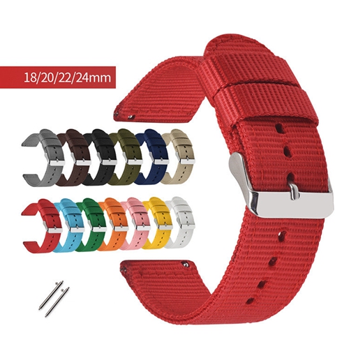 Custom Watch Band Solid-color Nylon Canvas Strap