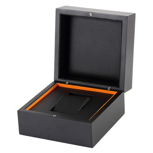 Single Black Wood Matt Lacquered Watch Bracelet Storage Case Display Box Luxury