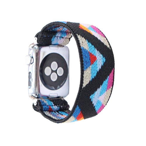 Nylon Jacquard Pattern Elastic Watch Strap Fit For Apple Watch