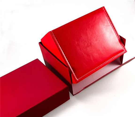 Red Custom PU Leather Box Custom Logo Multicolor Leather Box