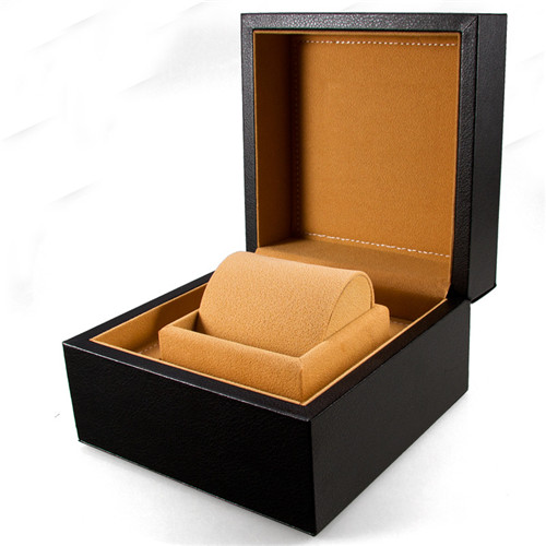 Black Wooden Box High-end Brown Lining Jewelry Watch Box