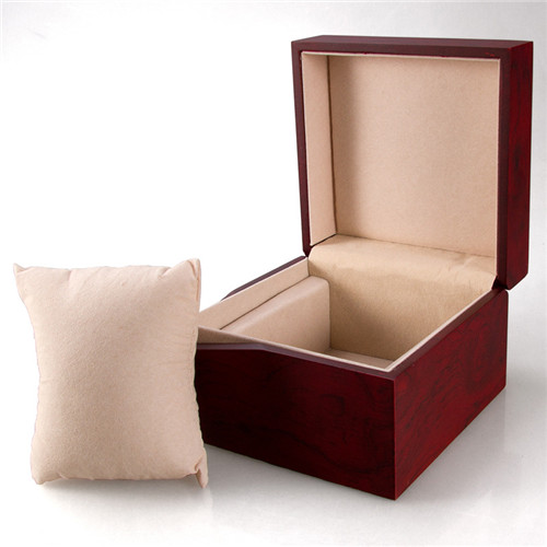 High-end Wooden Box With Pillow Red Factory Custom Watch Box