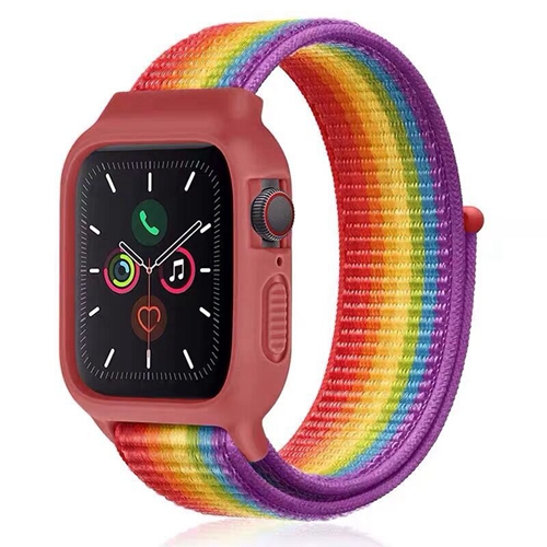 Custom Fit For Apple Watch Strap Rainbow Nylon Strap