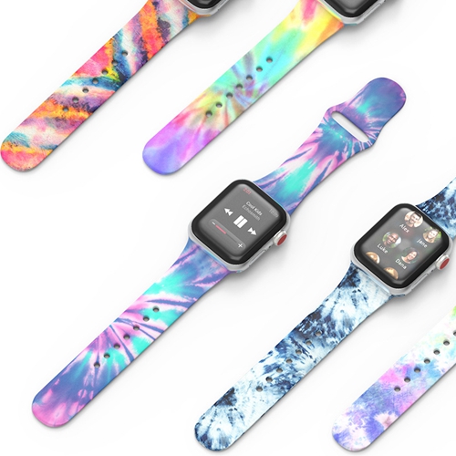 Custom Fashion Personality Tie-dye Silicone Strap Fit For Apple Watch