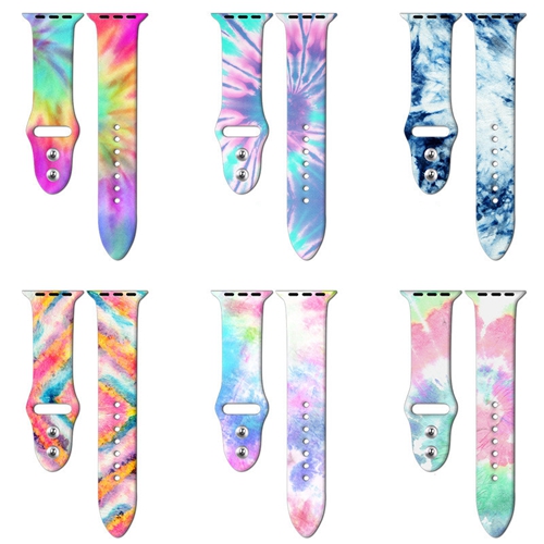 Custom Fashion Personality Tie-dye Silicone Strap Fit For Apple Watch