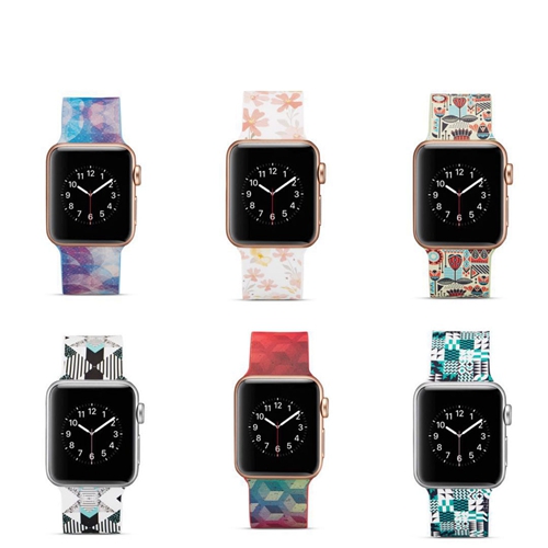 Custom Printed Silicone Watch Straps Fit For Apple Watch