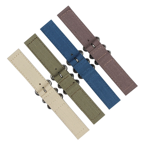 China Wholesale Solid-color Double Ring Ultra-thin Canvas Strap